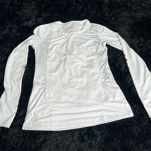 Dry fit long sleeve with finger holes